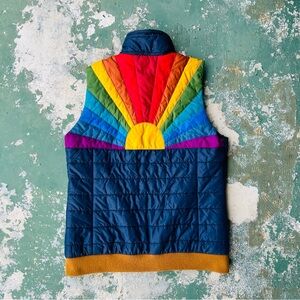 Aviator Nation Sunburst Vest in Navy - Size Large